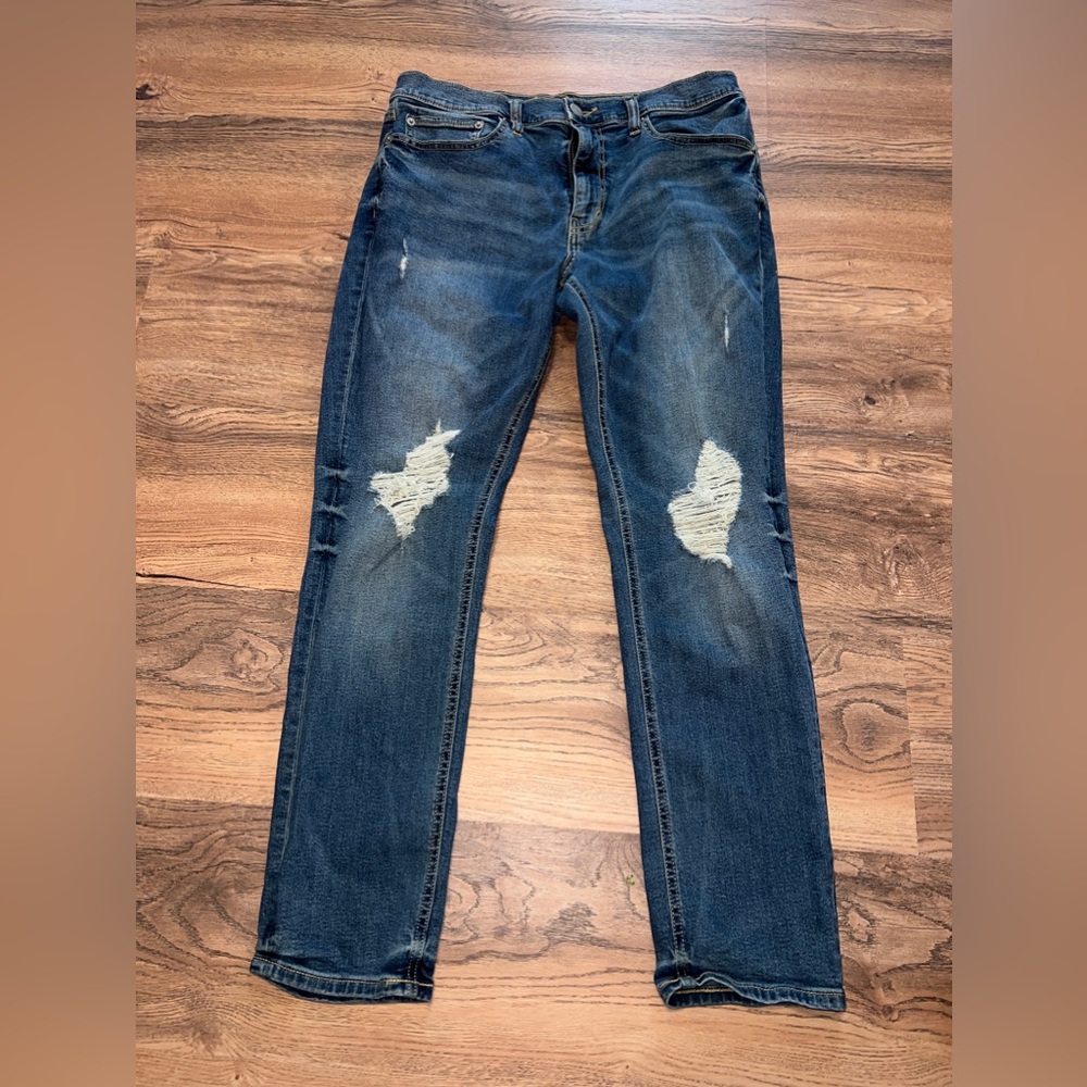 Original Use 32x30 Distressed Slim Fit Taper Jeans Medium Wash